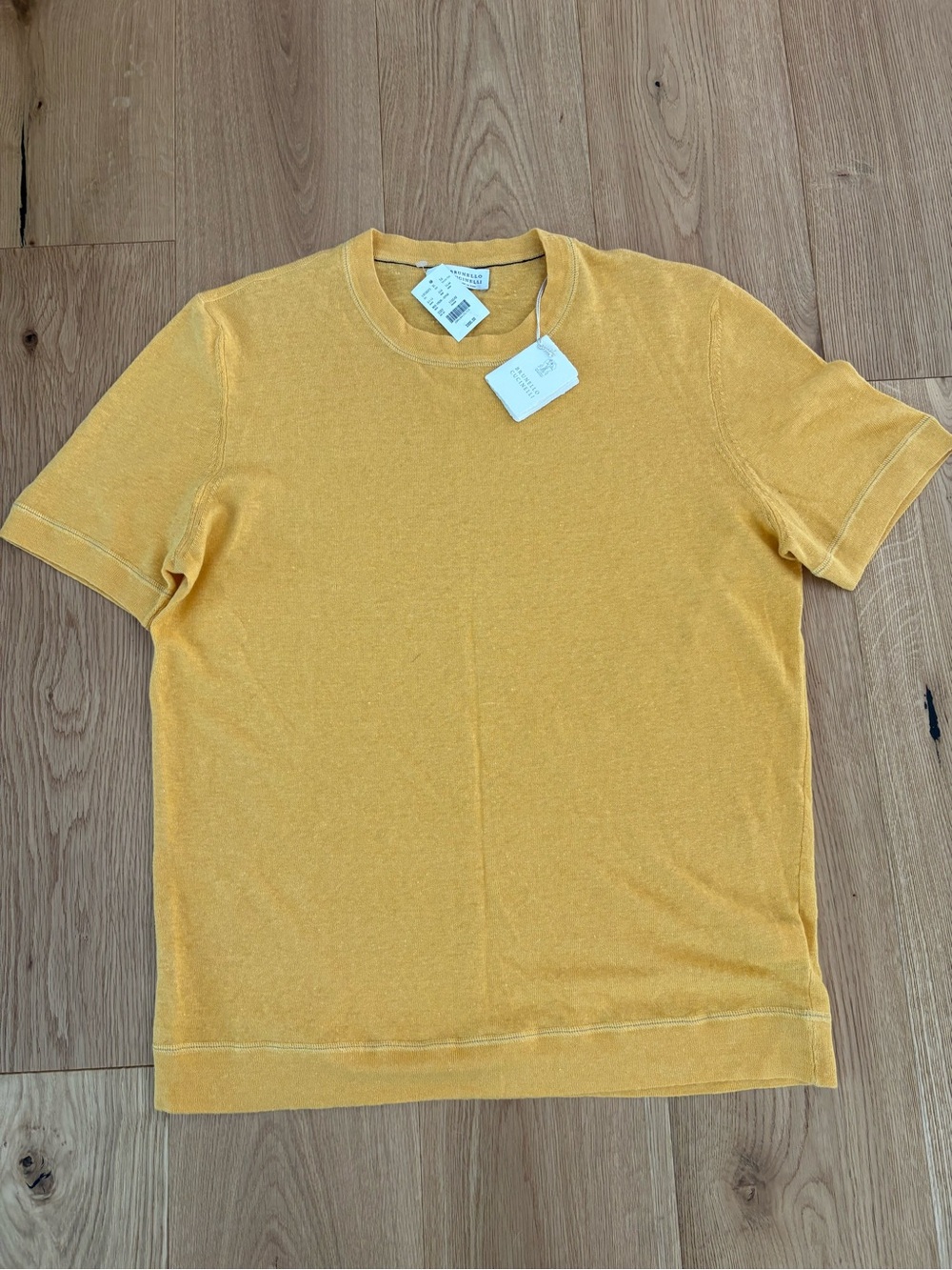 Brunello Cucinelli Yellow Short Sleeve T Shirt